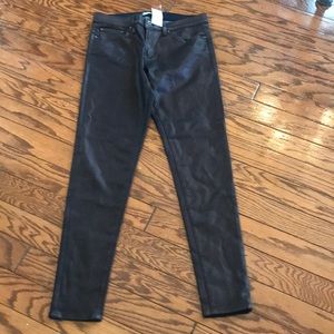 NWT 14/ 32 Brown Faux Metallic Leather Pants 🌟